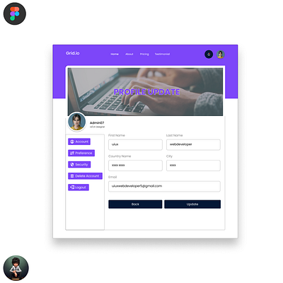 Profile Update UI design frontenddeveloper graphic design ui ux web design