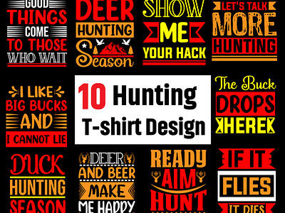 Hunting T-shirt design Bundle appearel clothing creative custome design eye catching t shirt design graphic design graphic t shirt hunt hunting hunting t shirt t shirt tshirt design typography typography t shirt unique t shirt