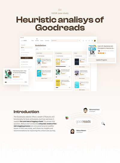 Goodreads - Full Case Study bento board book card case study goodreads home page login onboarding redesign register ui uiux web design