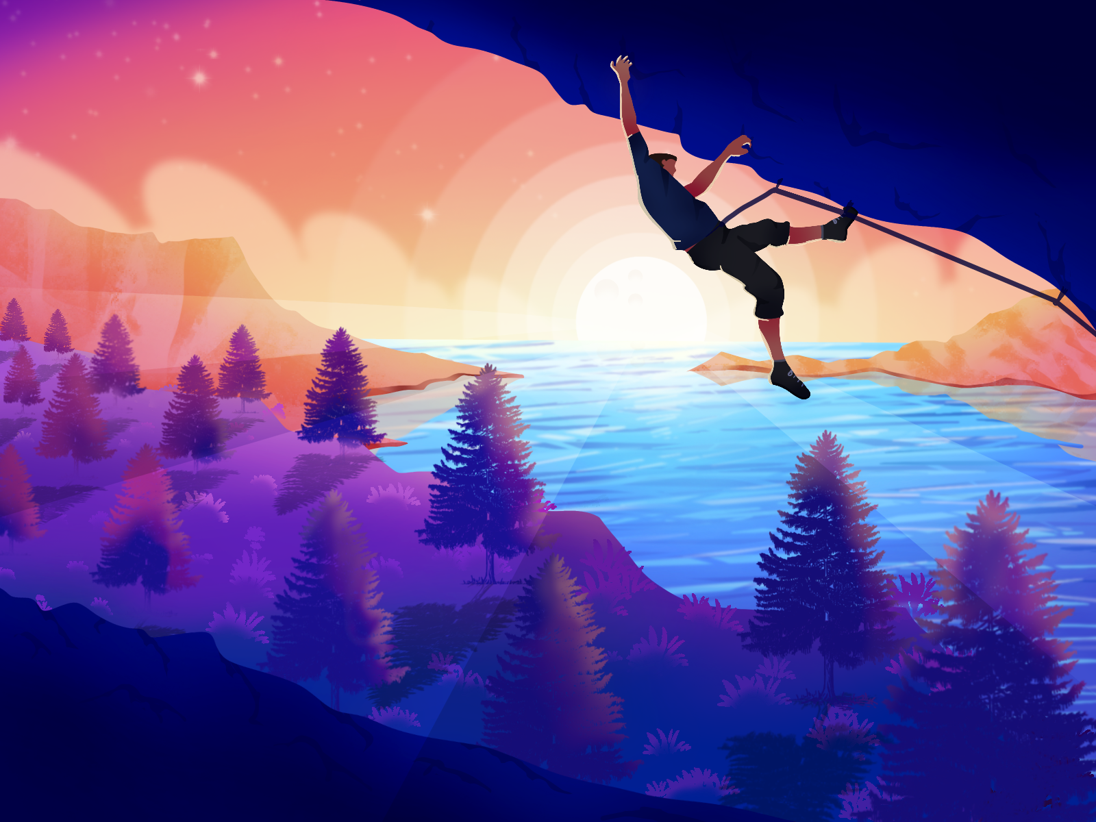 Climbing illustration by Faizal F.A. on Dribbble