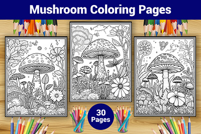 Mushroom Coloring Page coloring page graphic design