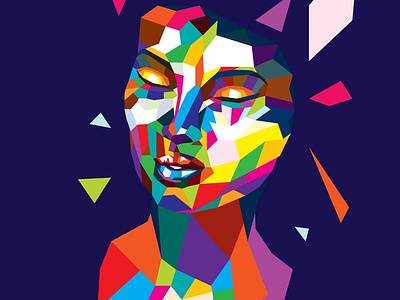 Colorful polygonal female head by Anna Pavlova on Dribbble