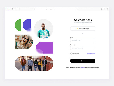 Log in Page UI Design: Clean & Minimal- Simple Interface clean design landing page login minimal modern sans serif simple single page