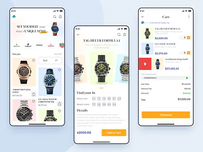 Wrist Watch E-commerce App app buy ecom ecommerce figma fossil hublot order product rolex sell ui ui design ux ux design watch web app website wrist wrist watch