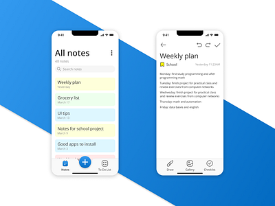 DailyUI #065 Notes Widget blue daily ui dailyui design mobile note notes ui widget