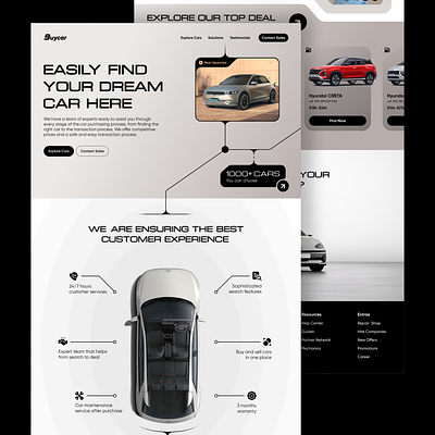 Buycar : Buy and Sell Car Landing Page automotive black branding buy car car dark dealer gray hyundai landing page sell car ui design vehicle website