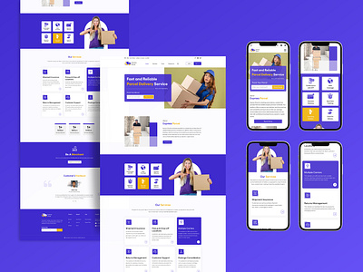 Parcel Delivery Website UI Design with Mobile View courierwebsite dashboard ecommerceui landing page design logistics website ui parcel delivery website responsive design saas landing page shipping website ux ui design user interface design ux design uxuidesign