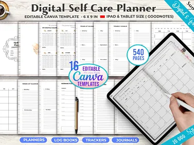 Digital Self Care Planner for iPad (GoodNotes) daily daily planner design digital day planner digital planner goodnotes journal for women notability xodo