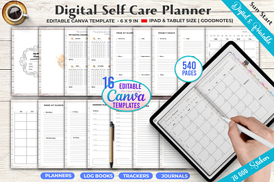 Digital Self Care Planner for iPad (GoodNotes) daily daily planner design digital day planner digital planner goodnotes journal for women notability xodo