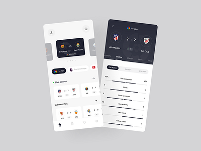 Live scores app app design graphic design ill illustration minimal mobileapp ui ui ux ux