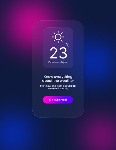 Glass-morphism Weather UI 3d animation glassmorphism graphic design ui