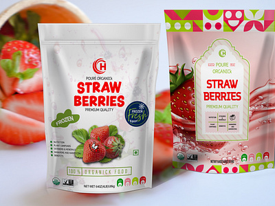 Packaging & Label Design 3d design food label food label design graphic design illustration label design packaging pouch strawberry label design