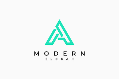Letter A Modern Geometric Logo a alphabet branding design font future futuristic geometric graphic design illustration initial letter logo logo design minimal modern monogram simple trendy typography