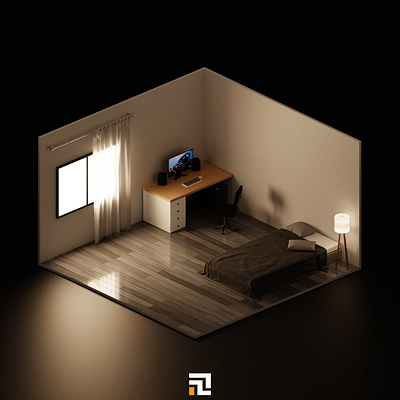 Isometric bedroom 3d 3d isometric 3d room blender cozy design graphic design illustration isometric isometric art minimalist modeling