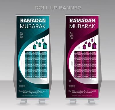 Ramadan Banner with Ramadan Calender banner design eagervector graphic design illustrator ramadan ramadan banner ramzan roll up banner ui