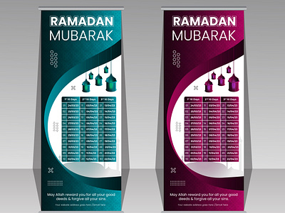 Ramadan Banner with Ramadan Calender banner design eagervector graphic design illustrator ramadan ramadan banner ramzan roll up banner ui