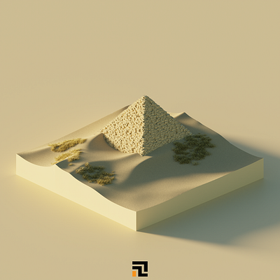 Isometric pyramid 3d 3d isometric blender desert design graphic design illustration isometric modeling pyramid realistic sand scene