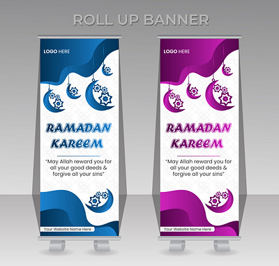 Ramadan Roll Up Banner banner design eagervector graphic design illustrator ramadan ramadan roll up banner ui