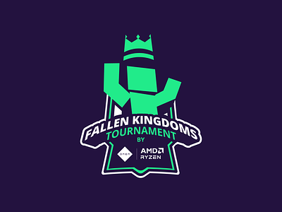 Fallen Kingdoms tournament - OMEN & AMD branding esport graphic design logo