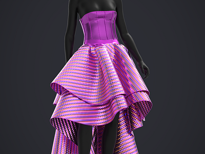 Pink Dress 3d 3d modeling clo3d design digitalart fashion fashiondesigner