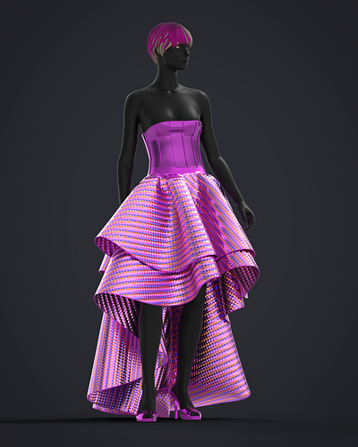 Pink Dress 3d 3d modeling clo3d design digitalart fashion fashiondesigner