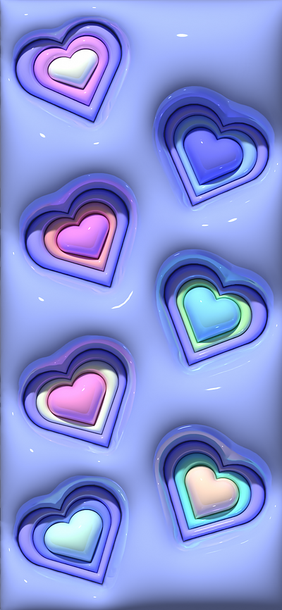 iPhone Wallpaper 3d Hearts 3d graphic design iphone pastel purple wallpaper