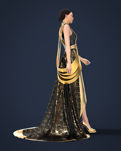 Gold and Black Dress