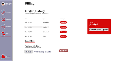 Billing process design graphic design ui ux