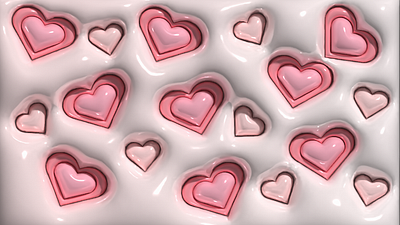 Macbook Wallpaper 13" Pink Hearts 3d hearts pastel pink wallpaper
