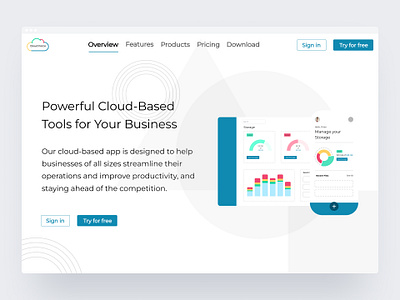 Cloud web page design graphic design ui ux website