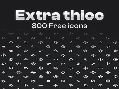 300 Free icons 300 icons bold design download flat free graphic design gumroad icons illustration logo minimal outline pack personal and commercial use set thick vector