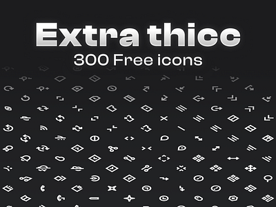 300 Free icons 300 icons bold design download flat free graphic design gumroad icons illustration logo minimal outline pack personal and commercial use set thick ui ux vector