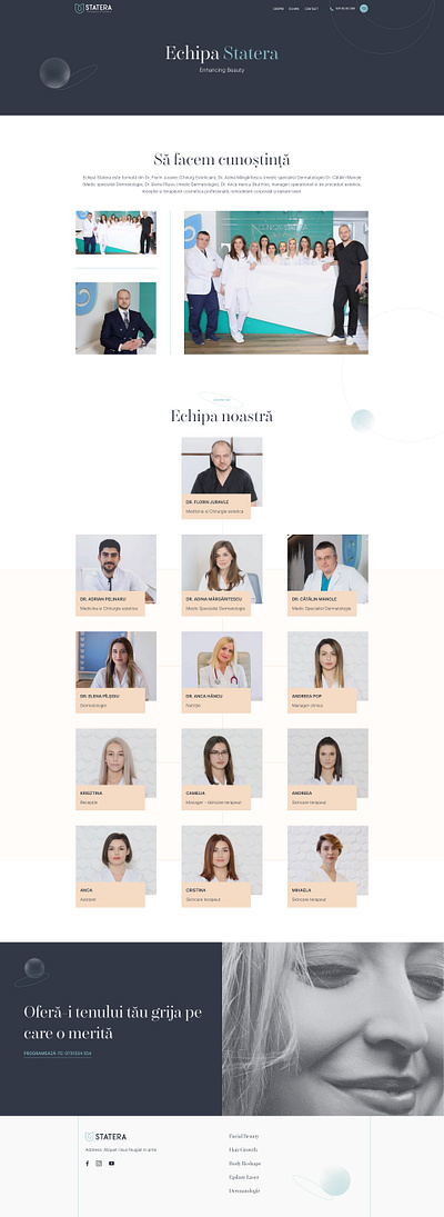 Team Page - Beauty Clinic beauty clinic design health web design wellness