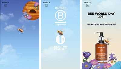 APIVITA : BEE WORLD DAY branding graphic design ill illustration motion graphics