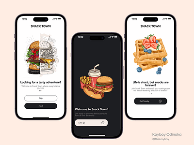 Snack/Food ordering Mobile Application app design food app illustration mobile app ordering app product design ui ux