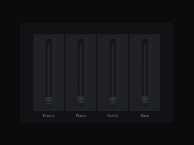 Volume Slider | Rive Rigged 2d animation asim audio channel das design ezease keyboard mix mixing motion graphics piano rive slider stripe synthesizer ui ux volume
