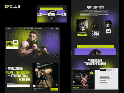 EF club - redesign of website fitness clubs artdirection branding fitness sport ui ux webdesign