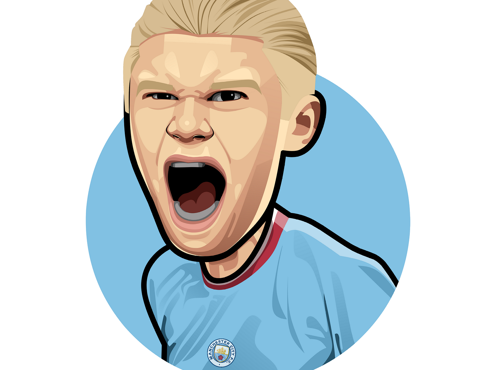 Cartoon caricature of Eeling Haaland by Sanggi Design on Dribbble