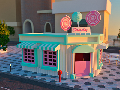 Candy House. 3d animation branding graphic design illustration logo ui