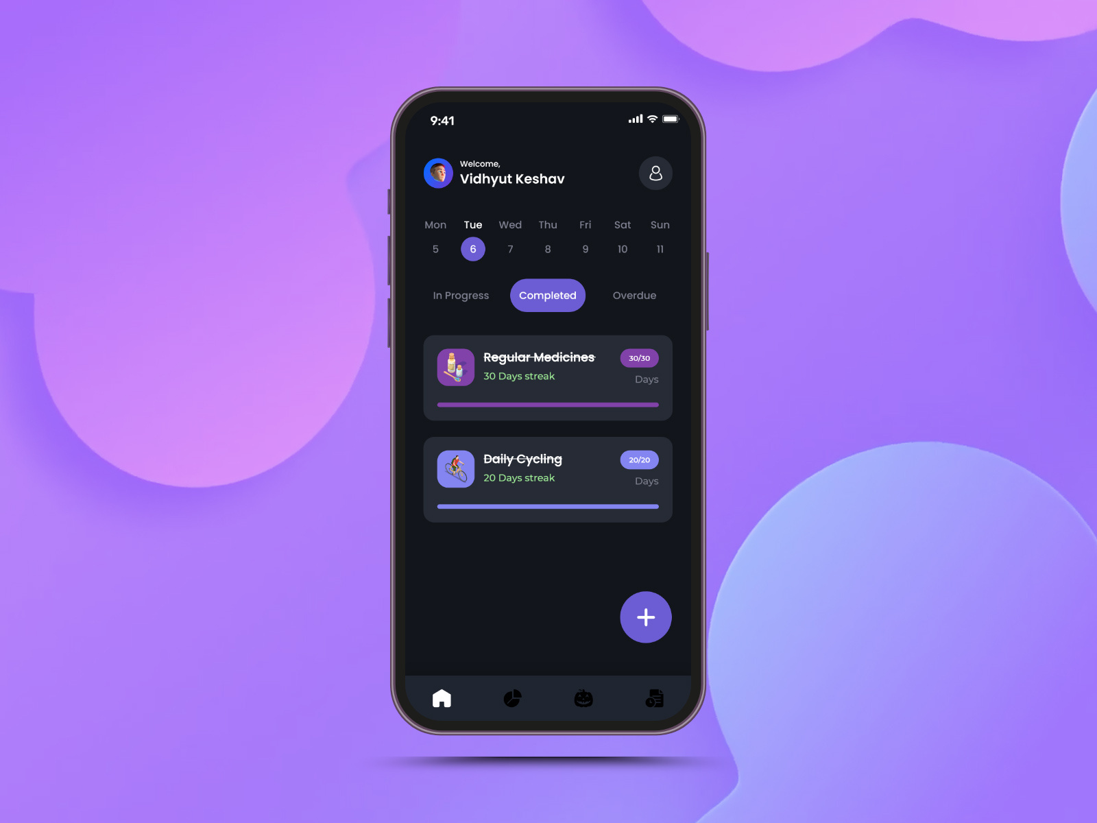 Habit Tracker App branding dashboard design habit app habit management app habit tracker app home dashboard app home screen homepage illustration logo minimal ui ux vector