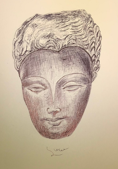 Ballpen Buddha 💮✨🙂🙏🏻 ballpen buddha design drawing illustration mandala sketch