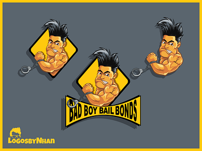 BAD BOY BAIL BONDS bad boy bail bond cartoon cartoon character cartoon logo cartoon mascot character design design handcuffs illustration logo logo design mascot mascot design mascot logo vector art vector logo vector mascot