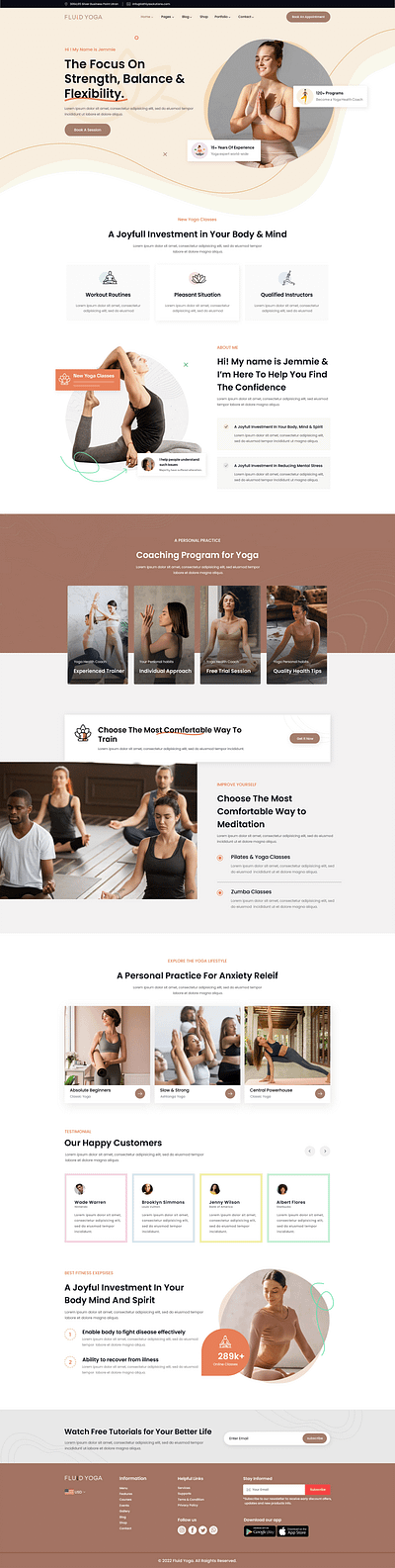 Yoga Landing Page landing page linding page ui web design yoga page