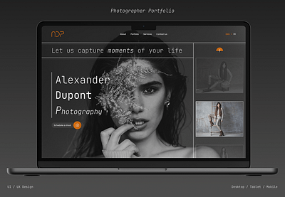 Landing page for Photographer landing page photo studio photographer photographer portfolio portfolio portfolio website ui website for photographer