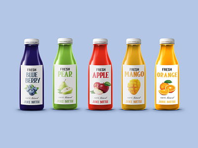 Juice Bottle labels bottle label branding graphic design jucie label juice design label package packaging