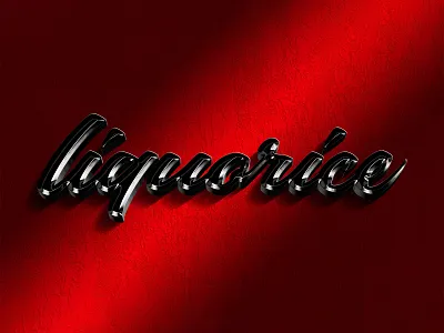 LIQUORICE| Text Effect - Photoshop Template 3d 3d text black design logo mockup photoshop template text effect