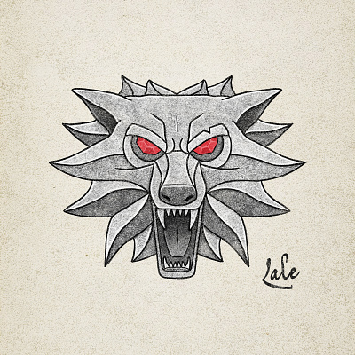 WOLF MEDALLION geralt illustration manuscript medallion medieval metal silver the witcher witcher wolf