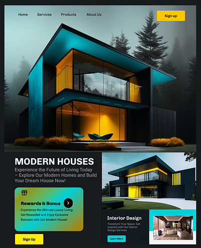Modern House Concept Web Design design house modern house real estate typography ui ux website