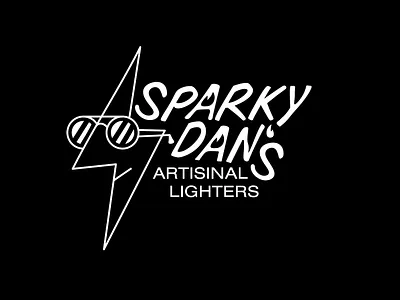 Sparky Dans adobe illustrator brand exploration brand identity branding cartoon cool design fire graphic design illustration illustrator lighter lightning logo logo design logo exploration mascot spark sunglasses vector