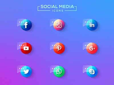Popular social media icons modern style square brand branding design graphic design icon illustration logo typography ui ux vector